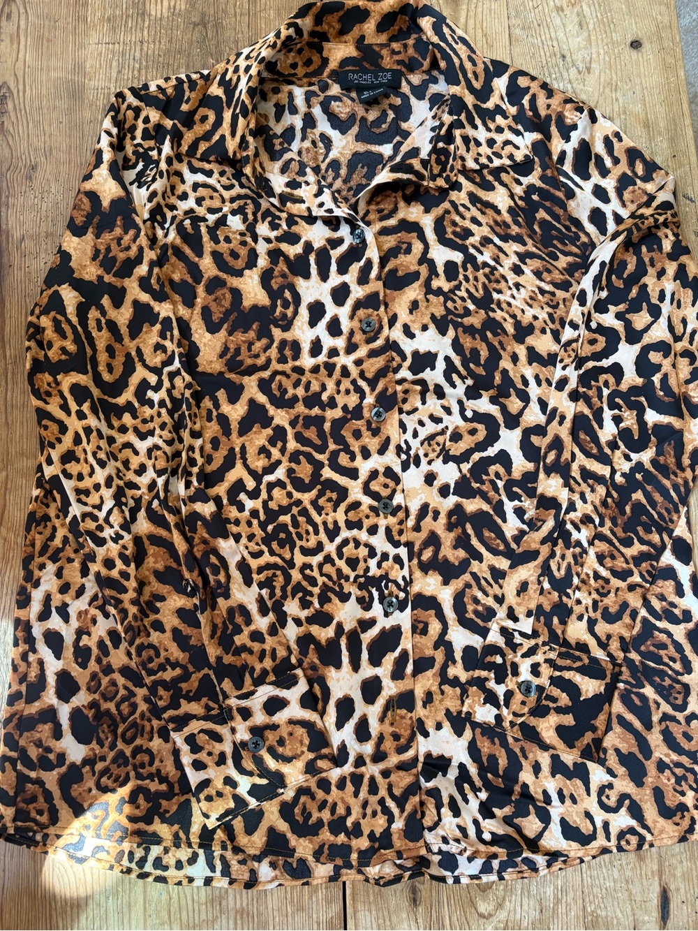 Rachel Zoe Leopard Print Blouse - Brown Black Cream